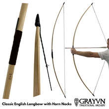 Load image into Gallery viewer, Classic English Longbow with Horn Nocks